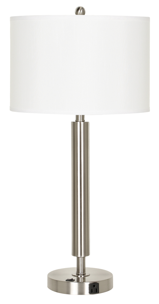 30&#34; Tall Metal Table Lamp in Brushed Steel