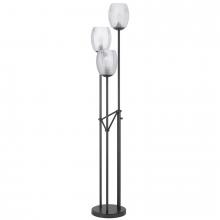CAL Lighting BO-3131FL - 60W X 3 Oconto Metal Floor Lamp with Patterned Glass Shades.