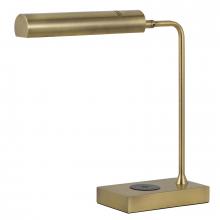 CAL Lighting BO-3133TB-AB - Delray 12W Integrated LED Metal Desk Lamp with Wireless Charging Port