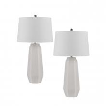 CAL Lighting BO-3091TB-2 - 150W 3 Way Mystic Glass/Resin Table Lamp with Resin Faux Wood Finish Base