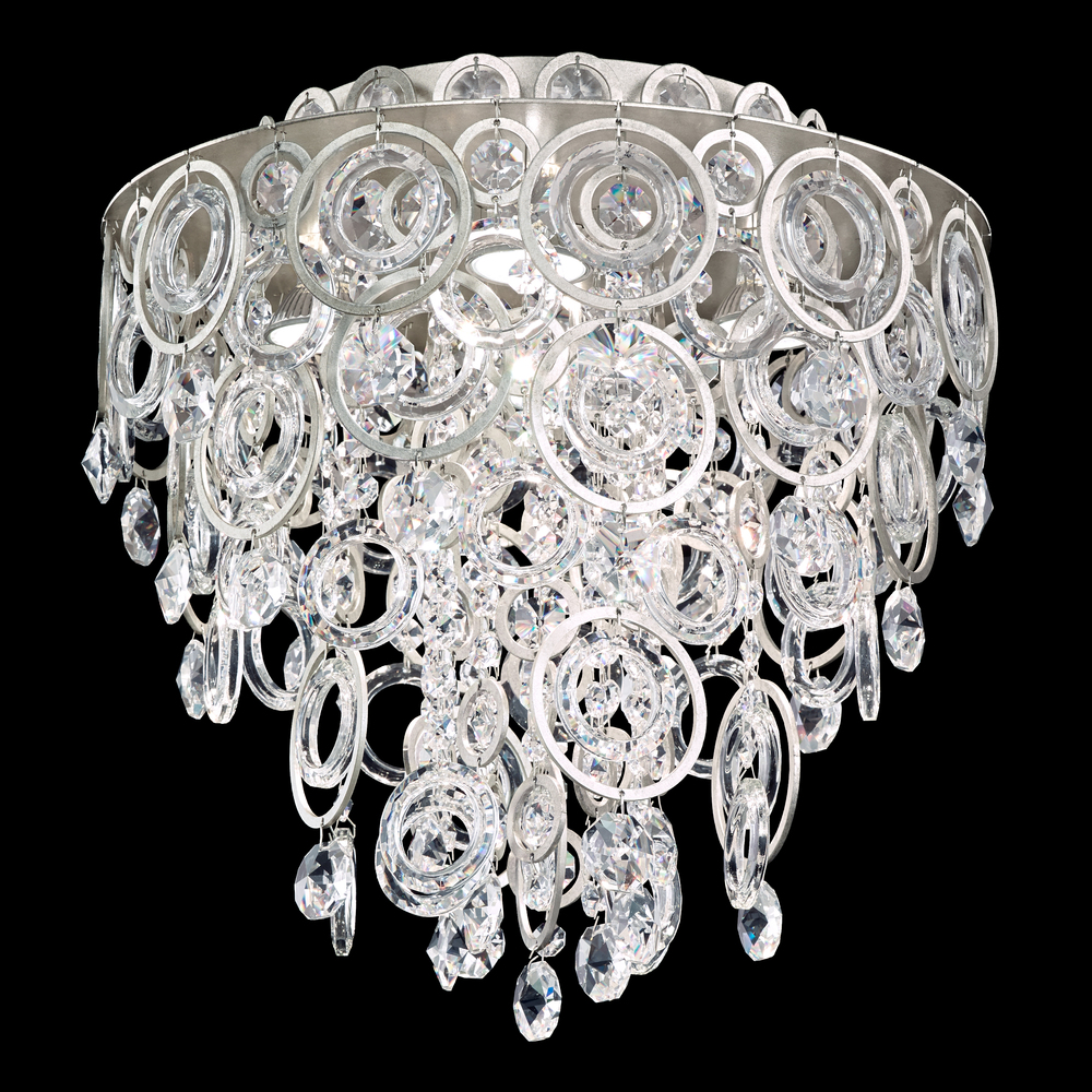 Circulus 4 Light 120V Flush Mount in Antique Silver with Optic Crystal