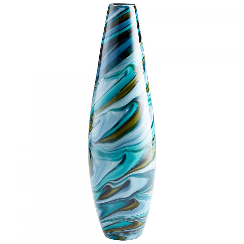Chalcedony Vase Multi Colored Blue - Large