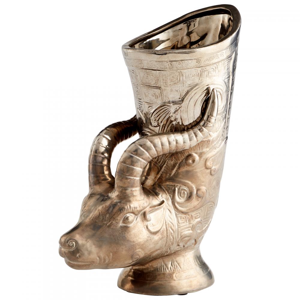 Bharal Headed Vase Polished Pewter