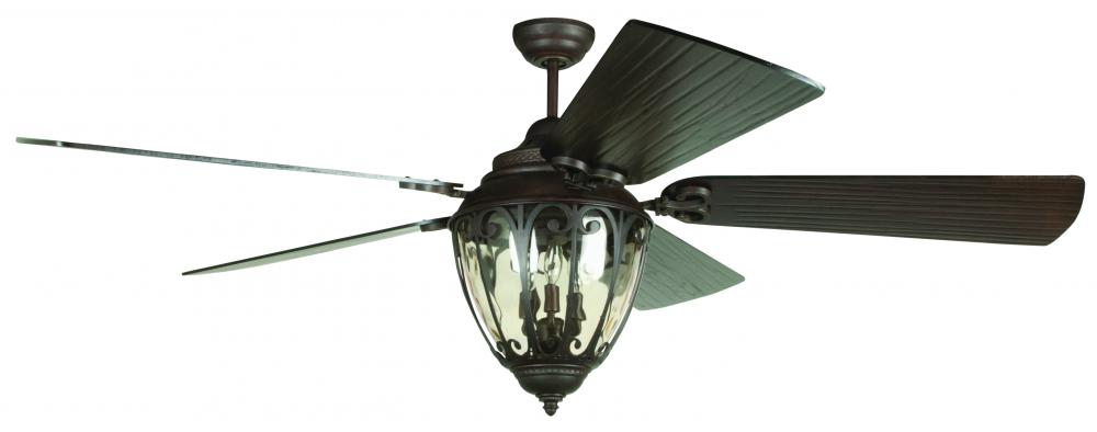 70&#34; Olivier in Aged Bronze Textured w/ Walnut Blades