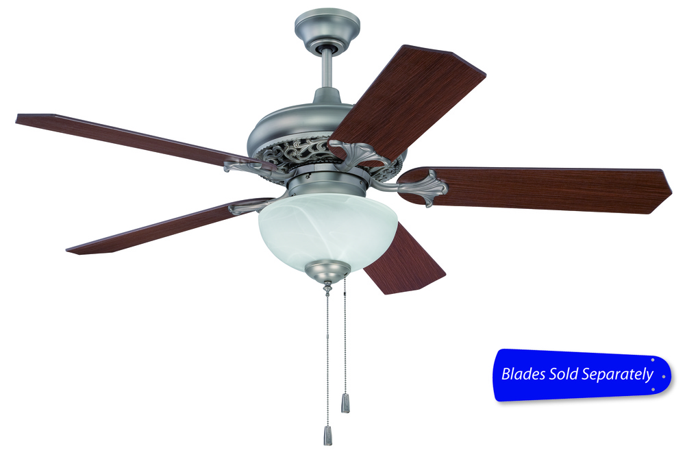 52&#34; Ceiling Fan w/Amber Frost Bowl, Blade Options