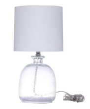 Craftmade 86256 - BL65LTX, Clear Glass Base with Off White Hardback Shade