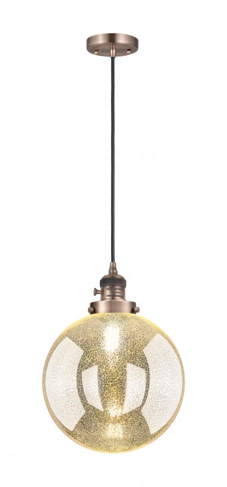 Beacon - 1 Light - 10 inch - Antique Copper - Cord hung - Mini Pendant