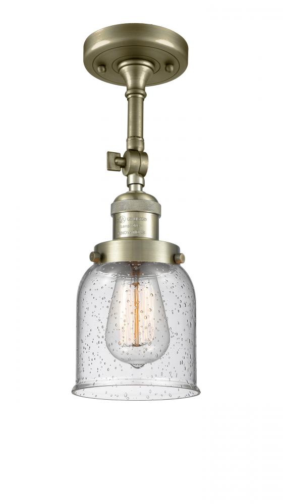 Bell - 1 Light - 5 inch - Antique Brass - Adjustable Semi-Flush Mount