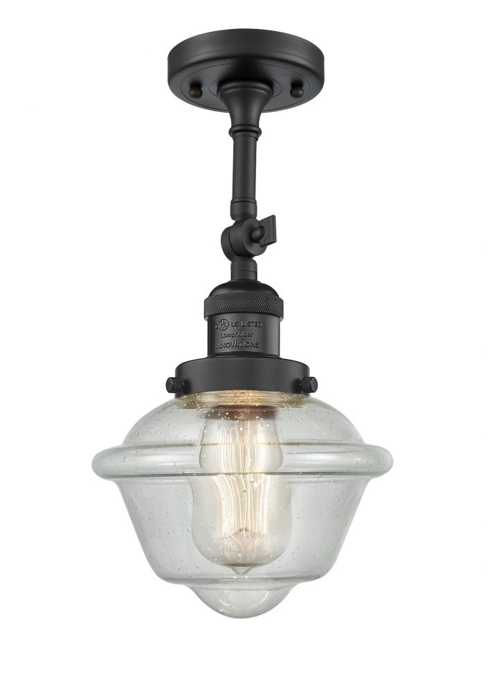 Oxford - 1 Light - 7 inch - Matte Black - Adjustable Semi-Flush Mount