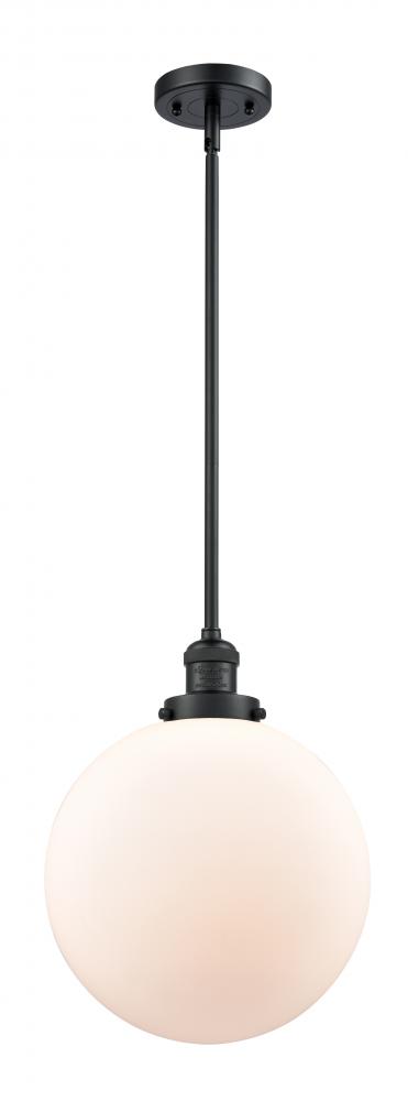 Beacon - 1 Light - 12 inch - Matte Black - Stem Hung - Mini Pendant