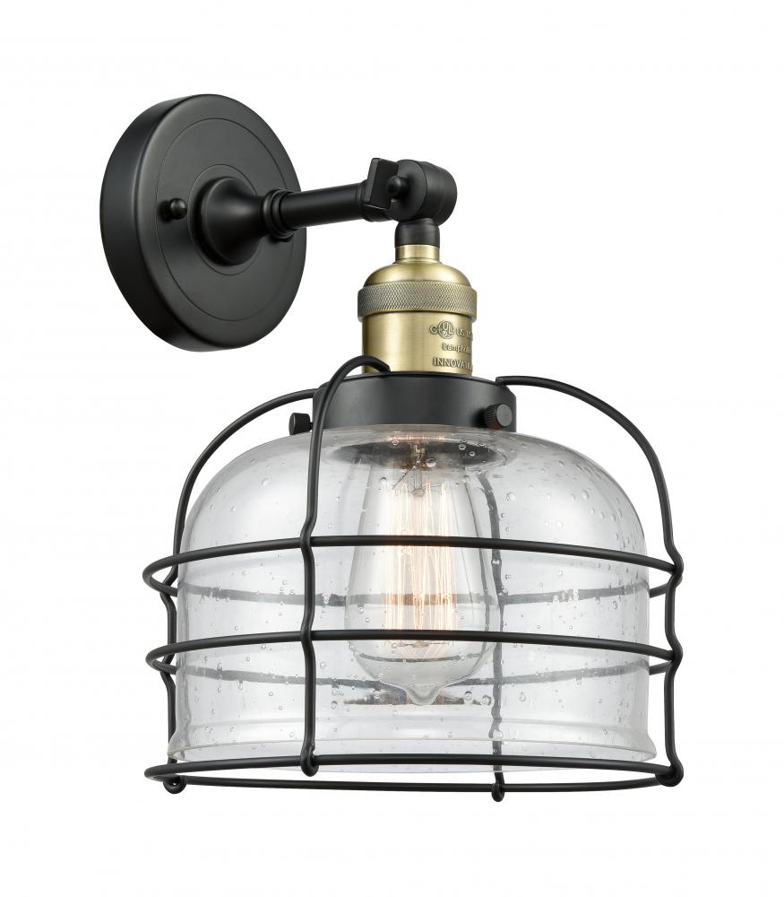Bell Cage - 1 Light - 9 inch - Black Antique Brass - Adjustable Sconce