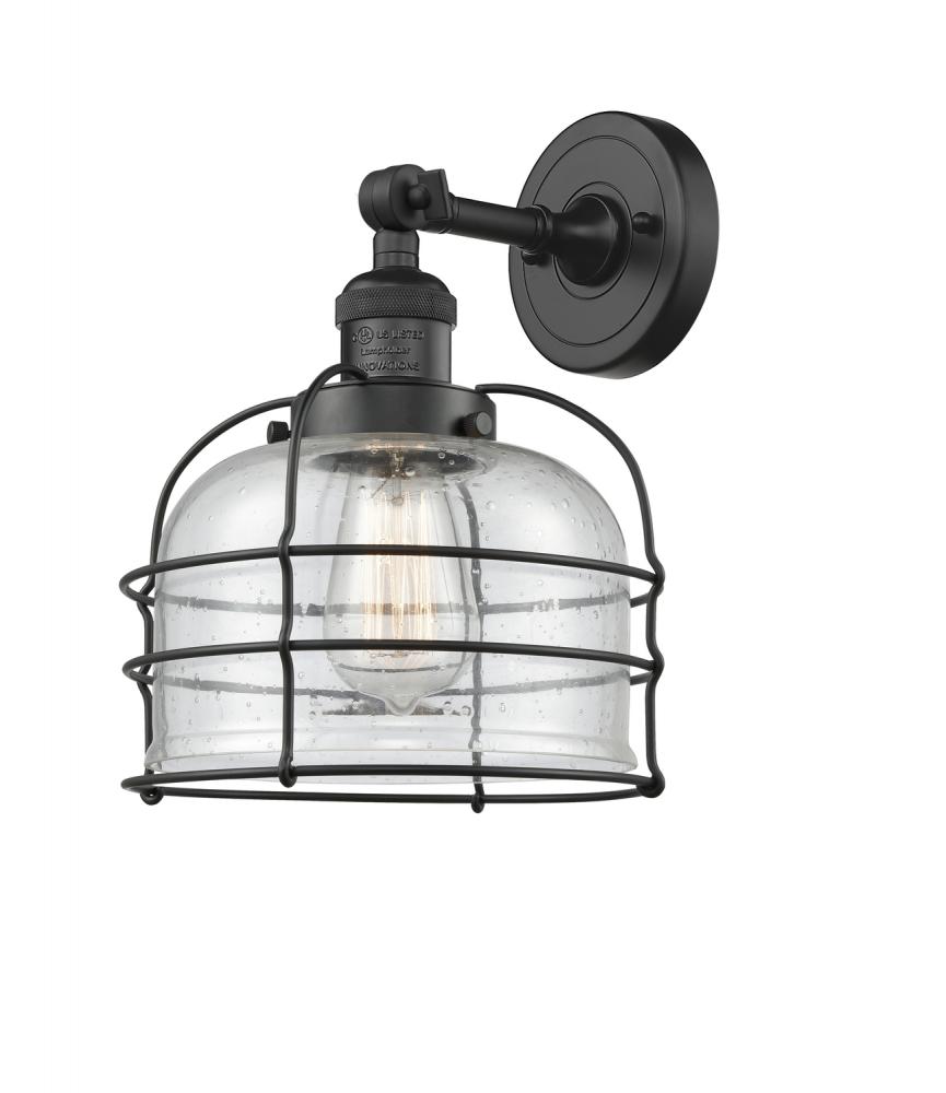 Bell Cage - 1 Light - 9 inch - Matte Black - Adjustable Sconce