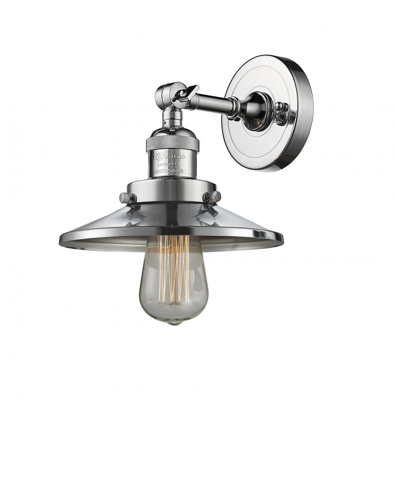 Railroad - 1 Light - 8 inch - Polished Chrome - Adjustable Sconce