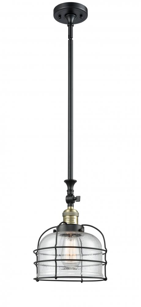 Bell Cage - 1 Light - 9 inch - Black Antique Brass - Stem Hung - Adjustable Mini Pendant