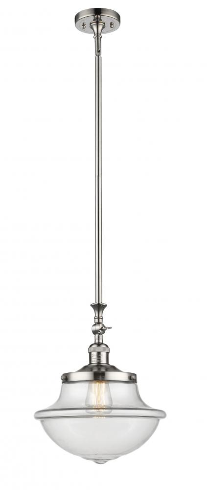 Oxford - 1 Light - 12 inch - Polished Nickel - Stem Hung - Adjustable Mini Pendant