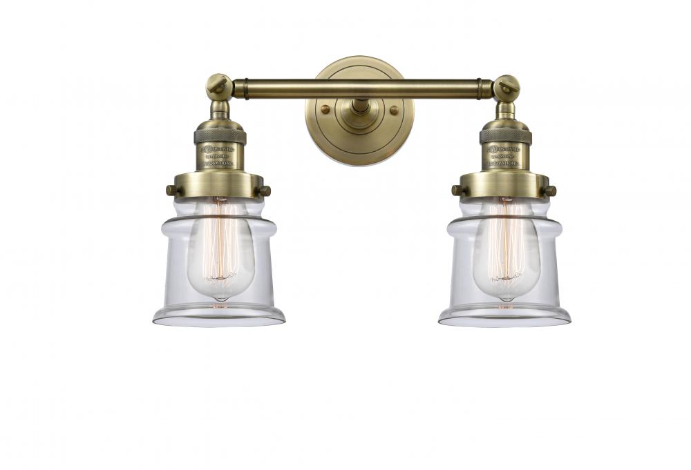 Canton - 2 Light - 17 inch - Antique Brass - Adjustable Bath Vanity Light