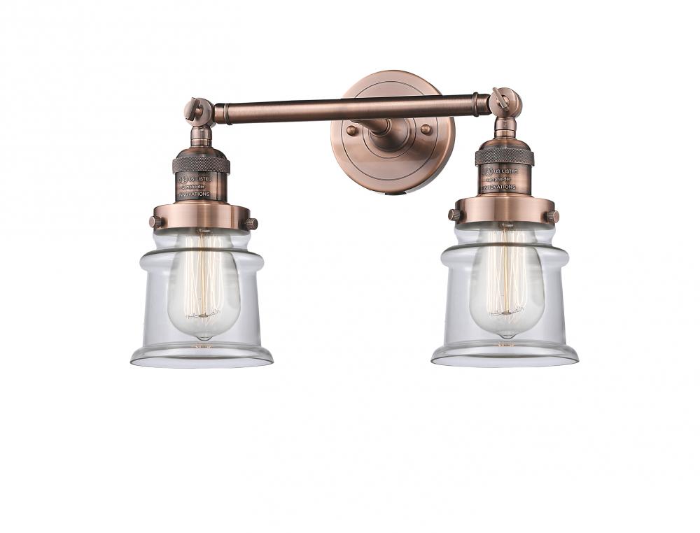Canton - 2 Light - 17 inch - Antique Copper - Adjustable Bath Vanity Light