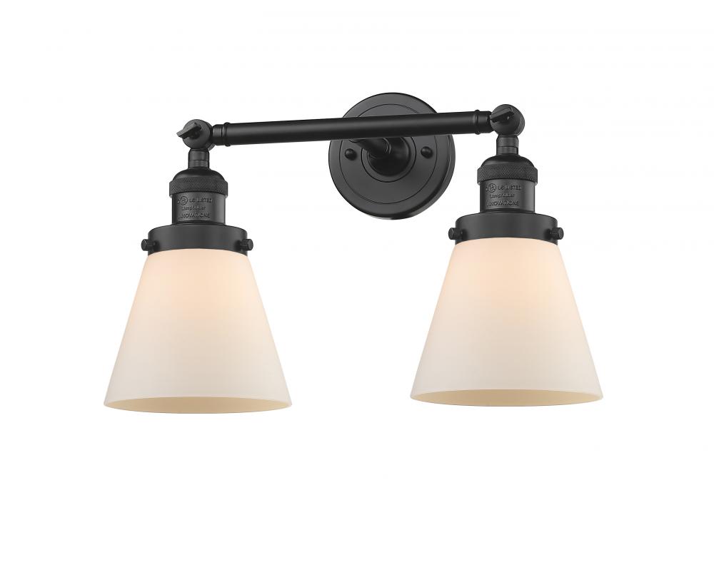 Cone - 2 Light - 16 inch - Matte Black - Adjustable Bath Vanity Light
