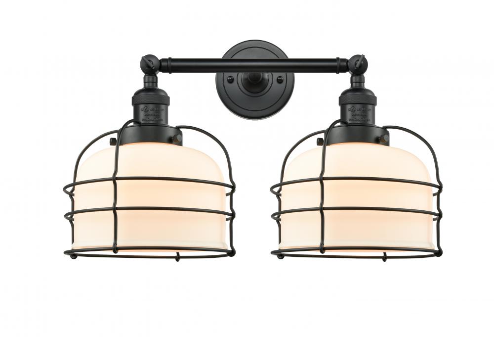 Bell Cage - 2 Light - 19 inch - Matte Black - Adjustable Bath Vanity Light