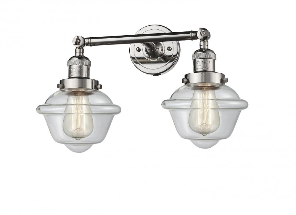Oxford - 2 Light - 17 inch - Polished Nickel - Adjustable Bath Vanity Light