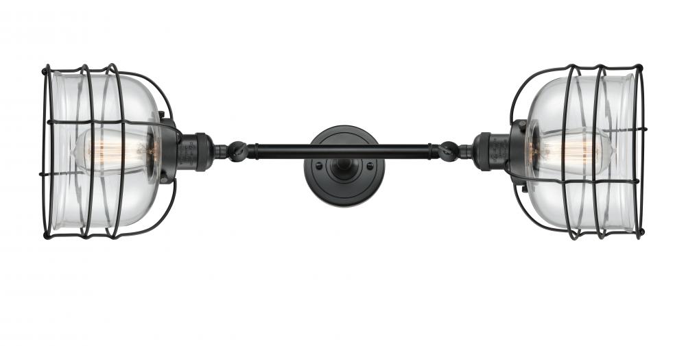 Bell Cage - 2 Light - 9 inch - Matte Black - Adjustable Bath Vanity Light