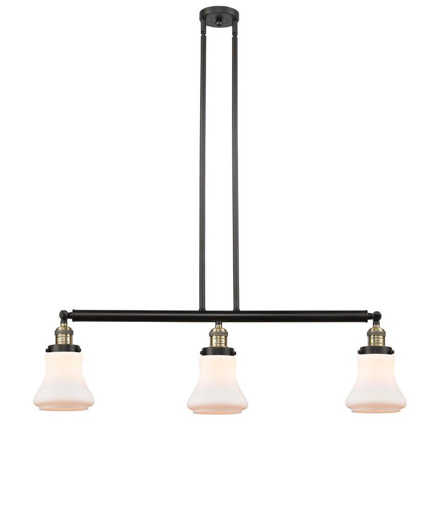 Bellmont - 3 Light - 39 inch - Black Antique Brass - Stem Hung - Adjustable Island Light
