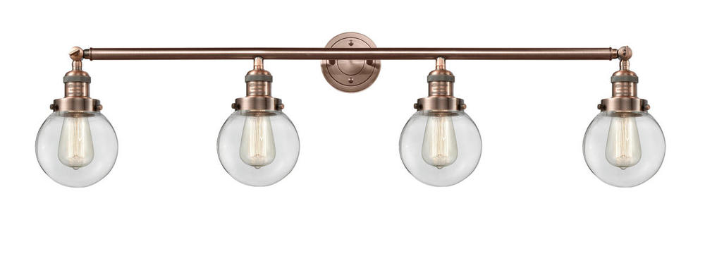 Beacon - 4 Light - 42 inch - Antique Copper - Adjustable Bath Vanity Light