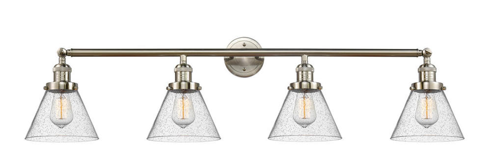 Cone - 4 Light - 44 inch - Brushed Satin Nickel - Adjustable Bath Vanity Light
