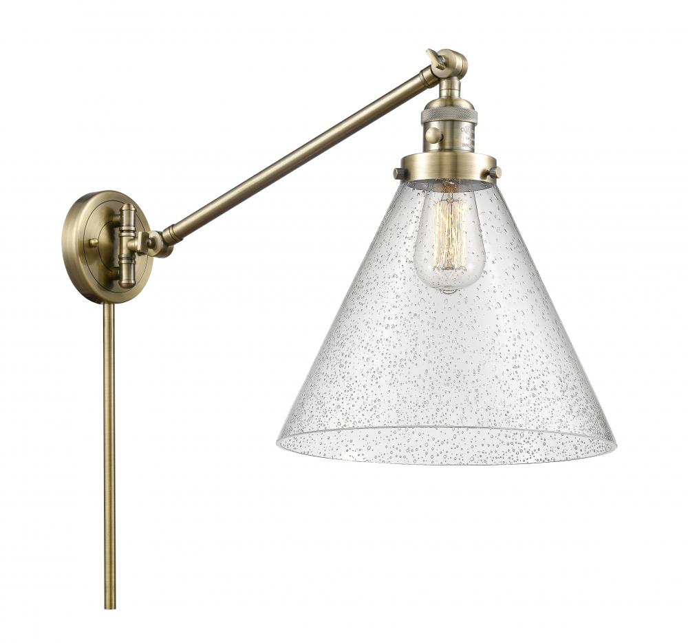 Cone - 1 Light - 12 inch - Antique Brass -Adjustable Swing Arm