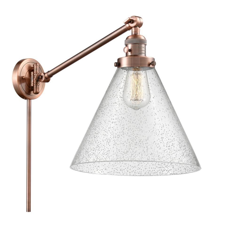 Cone - 1 Light - 12 inch - Antique Copper -Adjustable Swing Arm