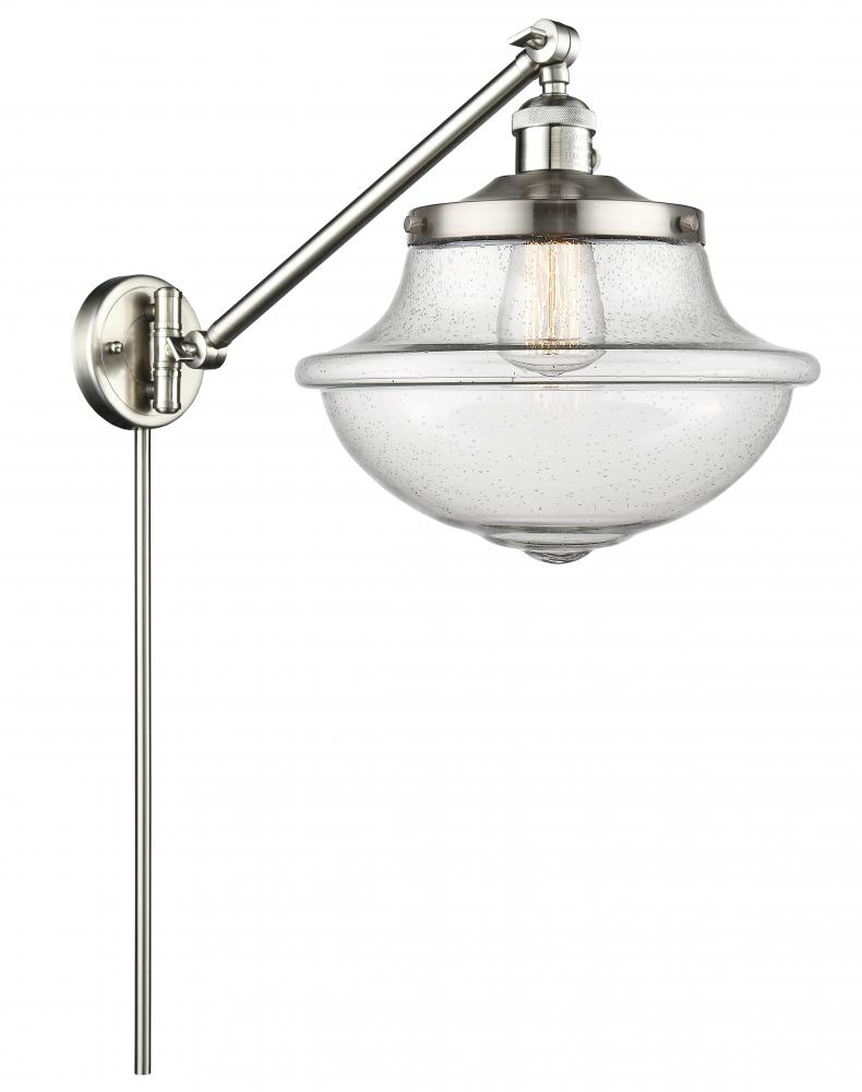 Oxford - 1 Light - 12 inch - Brushed Satin Nickel -Adjustable Swing Arm