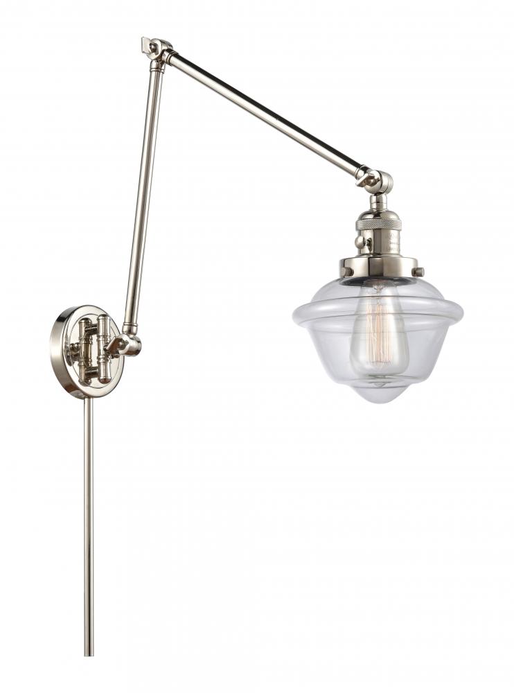 Oxford - 1 Light - 8 inch - Polished Nickel -Adjustable Swing Arm