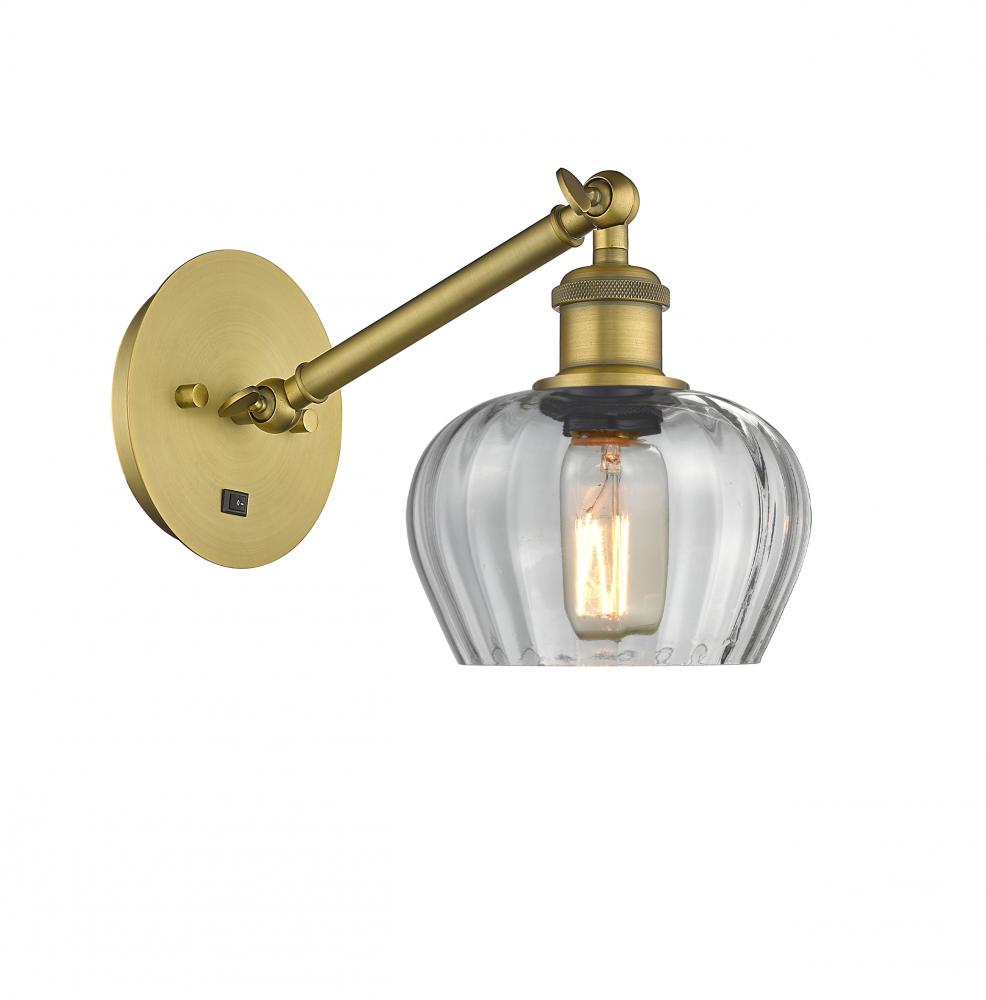 Fenton - 1 Light - 7 inch - Brushed Brass - Adjustable Sconce
