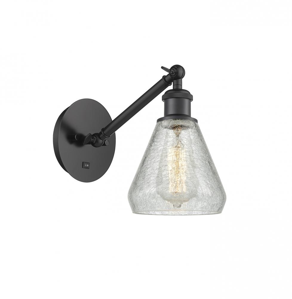 Conesus - 1 Light - 6 inch - Matte Black - Adjustable Sconce