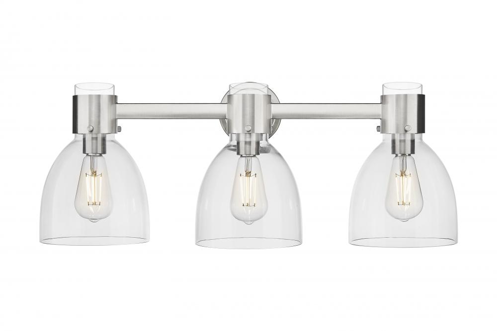 Lawton Bell - 3 Light - 27 inch - Satin Nickel - Bath Vanity Light