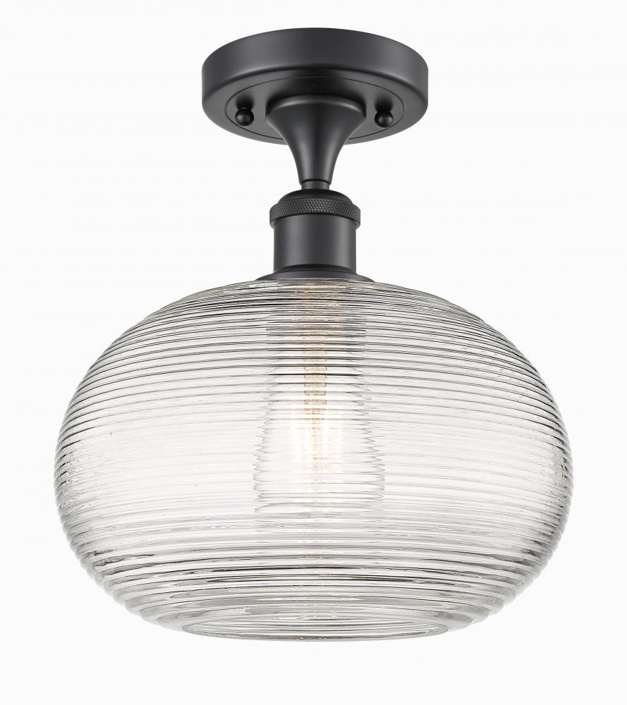 Ithaca - 1 Light - 10 inch - Matte Black - Semi-Flush Mount