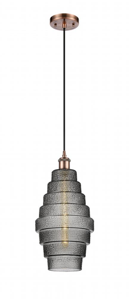 Cascade - 1 Light - 8 inch - Antique Copper - Cord hung - Mini Pendant