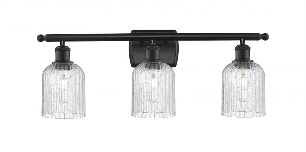 Bridal Veil - 3 Light - 25 inch - Matte Black - Bath Vanity Light