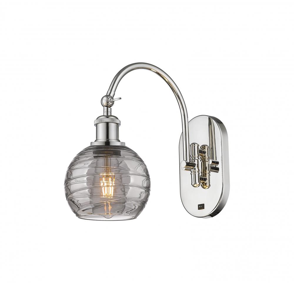 Athens Deco Swirl - 1 Light - 6 inch - Polished Nickel - Adjustable Swing Arm