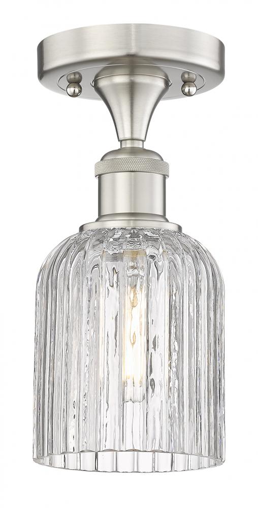 Bridal Veil - 1 Light - 5 inch - Brushed Satin Nickel - Semi-Flush Mount