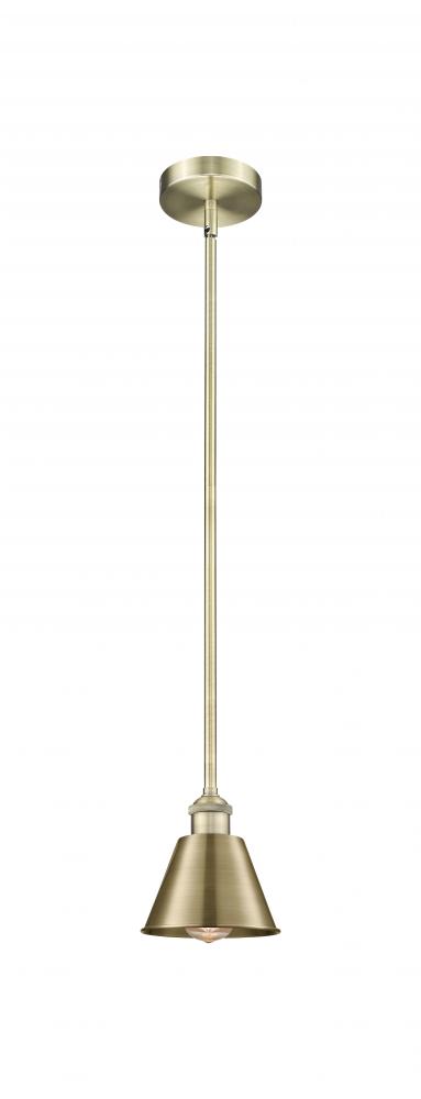 Smithfield - 1 Light - 7 inch - Antique Brass - Cord hung - Mini Pendant