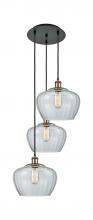 Innovations Lighting 113B-3P-BAB-G92-L - Fenton - 3 Light - 18 inch - Black Antique Brass - Cord Hung - Multi Pendant
