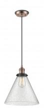 Innovations Lighting 201CBP-ACBK-G44-L - Cone - 1 Light - 12 inch - Antique Copper - Cord hung - Mini Pendant