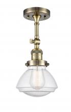 Innovations Lighting 201F-AB-G324 - Olean - 1 Light - 7 inch - Antique Brass - Semi-Flush Mount