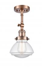 Innovations Lighting 201F-AC-G322 - Olean - 1 Light - 7 inch - Antique Copper - Semi-Flush Mount