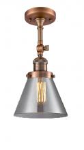 Innovations Lighting 201F-AC-G43-LED - Cone - 1 Light - 8 inch - Antique Copper - Adjustable Semi-Flush Mount