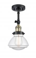 Innovations Lighting 201F-BAB-G322 - Olean - 1 Light - 7 inch - Black Antique Brass - Semi-Flush Mount