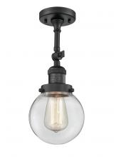 Innovations Lighting 201F-BK-G202-6 - Beacon - 1 Light - 6 inch - Matte Black - Adjustable Semi-Flush Mount
