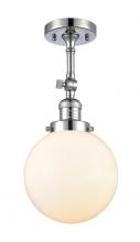 Innovations Lighting 201F-PC-G201-8 - Beacon - 1 Light - 8 inch - Polished Chrome - Adjustable Semi-Flush Mount