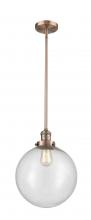 Innovations Lighting 201S-AC-G204-12 - Beacon - 1 Light - 12 inch - Antique Copper - Stem Hung - Mini Pendant